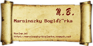 Marsinszky Boglárka névjegykártya